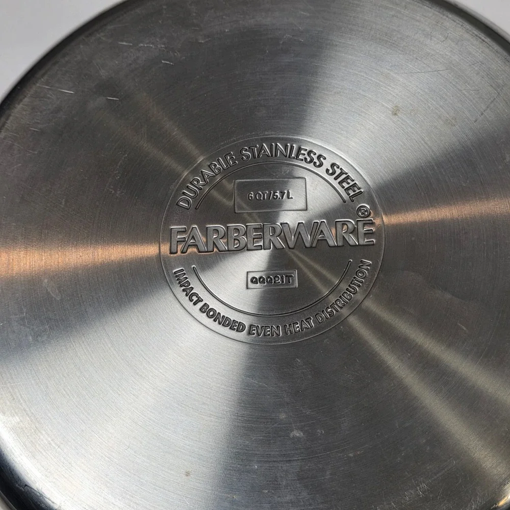 Farberware 6QT Stainless Steel Stockpot‎ Impact Bonded QQQ21T Silver Heavy Duty